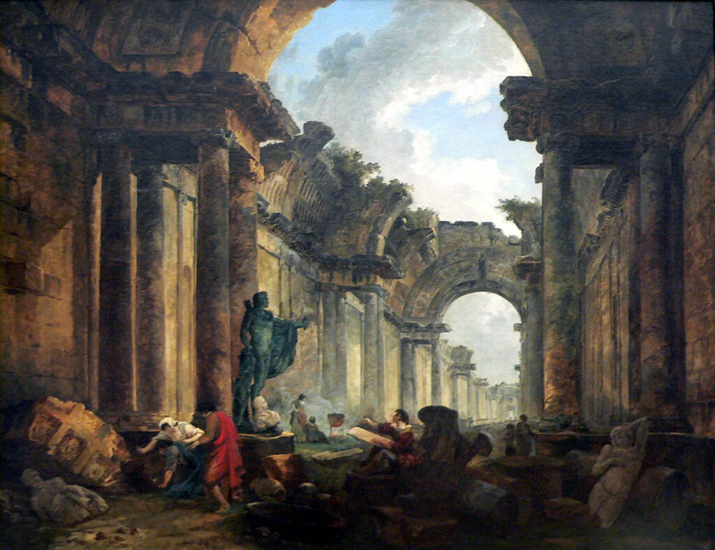 The Grand Gallery of the Louvre in Ruins